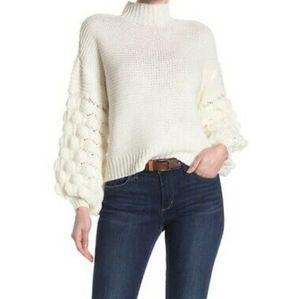 Femme By Design Mock Neck Bubble Knit Sweater S/P